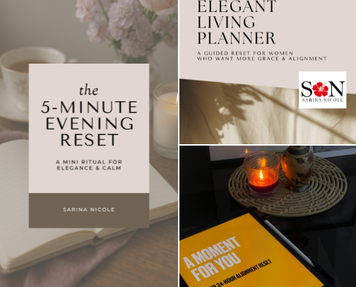 Daily Essentials for Calm, Clarity & Elegant Living cover photo collage