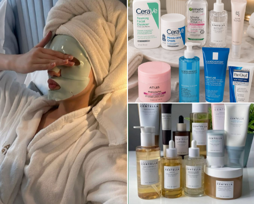 My Holy Grail Acne-Safe Skincare Routine which Help me to Build My confidence again❤️ cover photo collage
