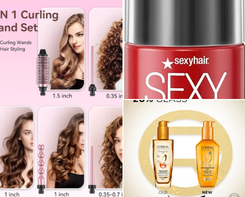 The best styling products I use as a cosmetology student ✨ 💇🏽‍♀️ cover photo collage