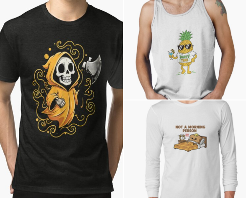 Funny Illustrations T Shirt cover photo collage