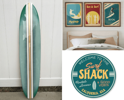 Surfing/Beach Theme Room Decor cover photo collage