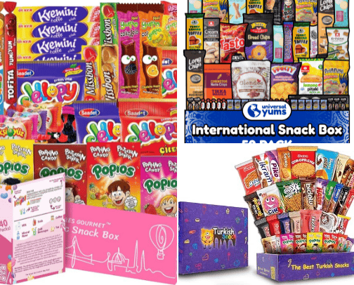Unique snack boxes cover photo collage