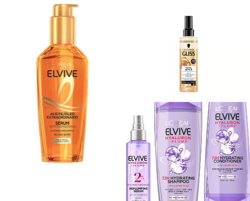 hair products cover photo collage