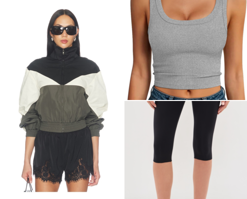 Apparently I’m in my capri era and I’m not mad about it. 😂 There’s something about a fitted capri + pointed heel that just WORKS. Add the jacket and suddenly this whole outfit has a personality. I’m kind of obsessed. 🖤 cover photo collage