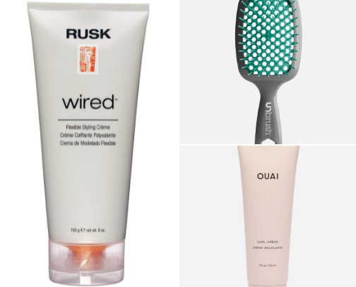 Curly hair products cover photo collage