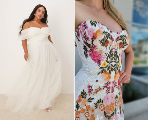 affordable bridal dresses 💍 (standard & plus sized) cover photo collage