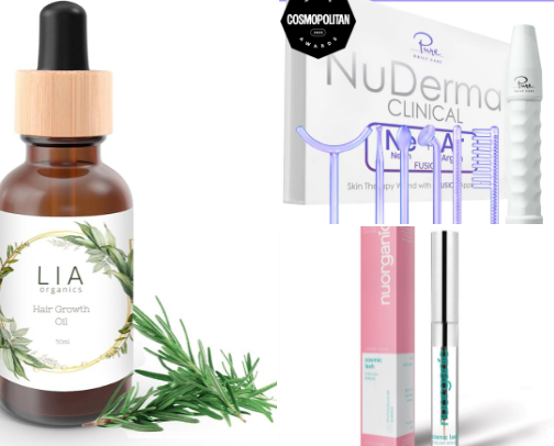 The Ultimate Growth Routine for Hair, Eyelashes & Brows cover photo collage