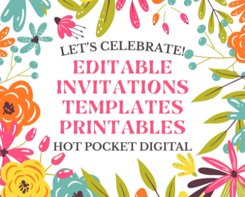 Editable Invitations, Templates & Printables cover photo collage