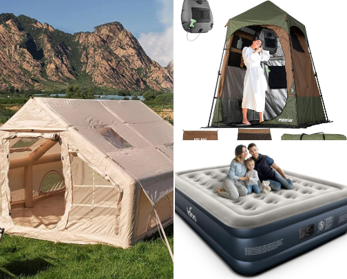 Backyard Glamping Ideas for the Perfect Cozy Outdoor Escape | Tents, Lights & Movie Night Setup cover photo collage