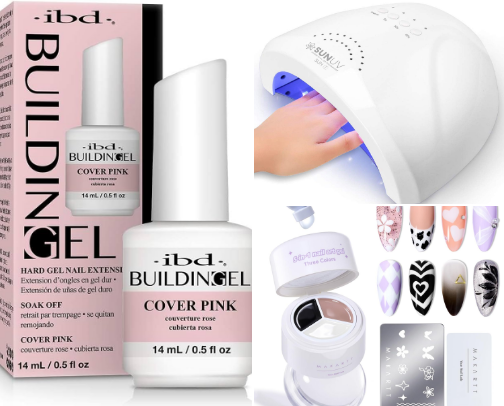 DIY Builder Gel Nails cover photo collage