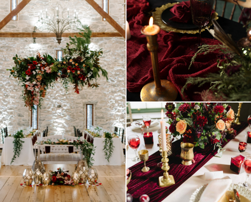 Burgundy Wedding Inspiration cover photo collage