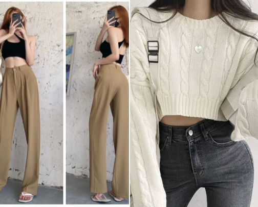 Trendy High-Waist Pants cover photo collage
