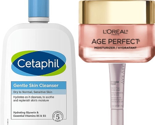 Skincare creams cover photo collage