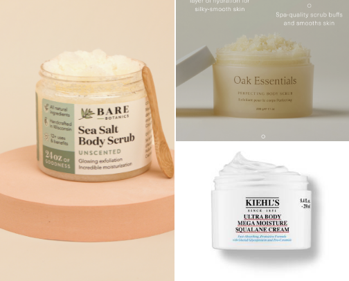 ✨ Glow Up Essentials: Scrubs & Moisturizers ✨ cover photo collage