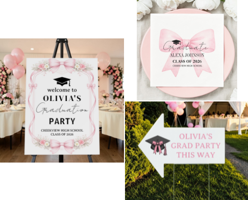 Class of 2026: The Ultimate Pink Bow Graduation Party Guide cover photo collage