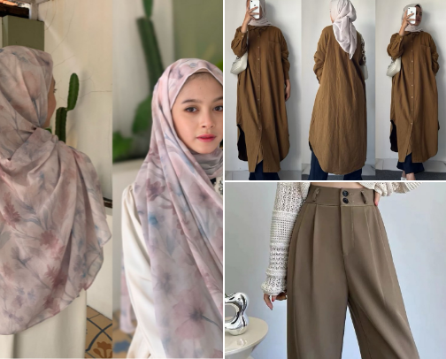 Fashion Hijab Minimalis & Clean Look cover photo collage