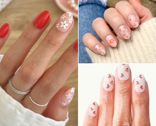 Fresh spring nail ideas 🌼 cute floral & pastel press-on nails cover photo collage
