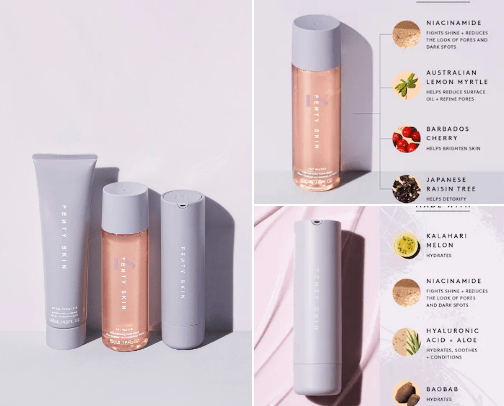 Rihanna did her thing with Fenty skin, My go toSKIN CARE 😶‍🌫️ cover photo collage