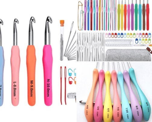 Crochet hooks cover photo collage