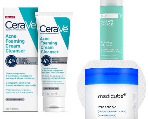 my skincare routine as a sensitive gal💖 cover photo collage