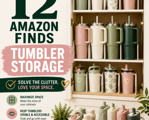 Tumbler Storage Ideas: 12 Amazon Finds to Organize Your Cup Collection cover photo collage