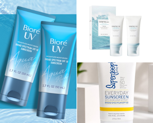 Sunscreen recommendations. cover photo collage