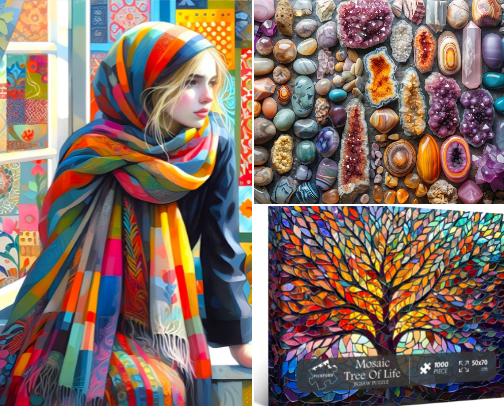 Beautiful Jigsaw Puzzles for Adults cover photo collage