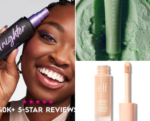 Holy grail makeup/scent/skin items cover photo collage