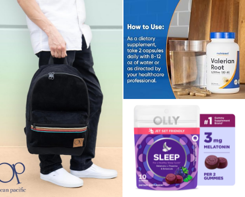 Travel items for nervous flyers: cover photo collage