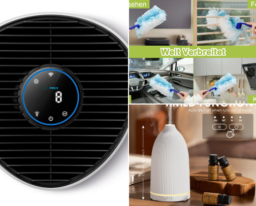 Clean bedroom and air essentials! cover photo collage