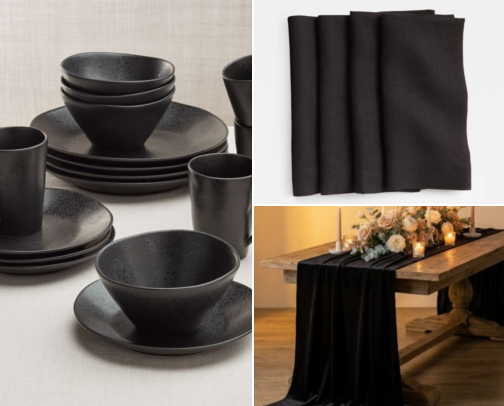 Black Glam Holiday Party: Elegant Black and Gold Entertaining cover photo collage