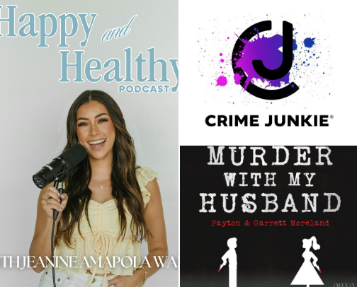 Podcasts I listen to cover photo collage