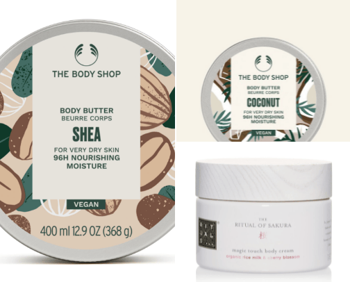 Body care products cover photo collage