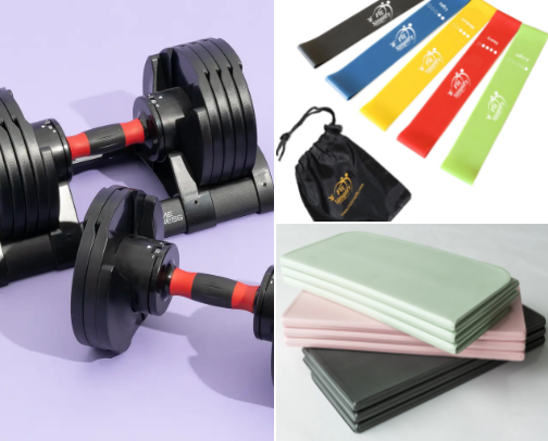 Fitness equipment cover photo collage