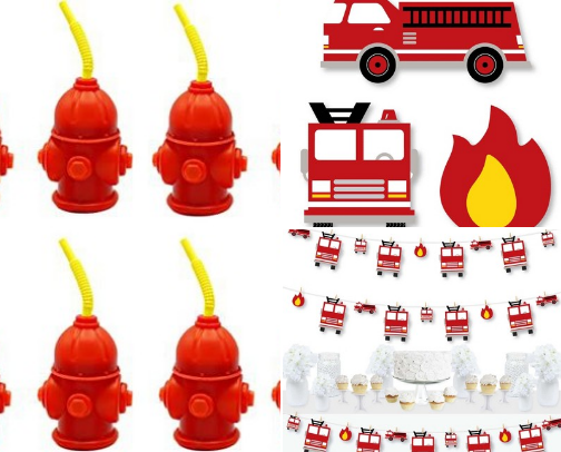 Firefighter birthday party cover photo collage
