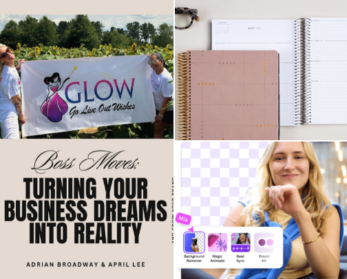 Boss Moves with Adrian: Tools I Use to Build, Mentor & Win in Business cover photo collage