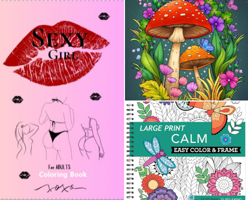 Forbidden Desires Collection - Adult Coloring Book cover photo collage
