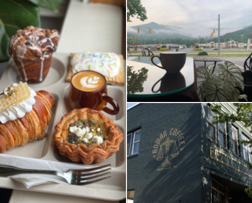 Coffee Shop recs from a local in Asheville, NC ☕️🥐 cover photo collage