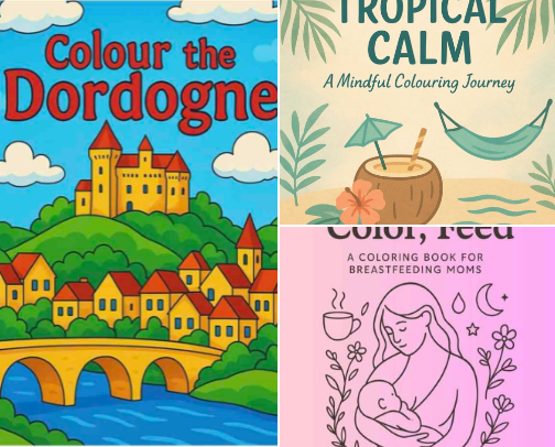 Relaxing Adult Colouring Books for Mindful Evenings cover photo collage