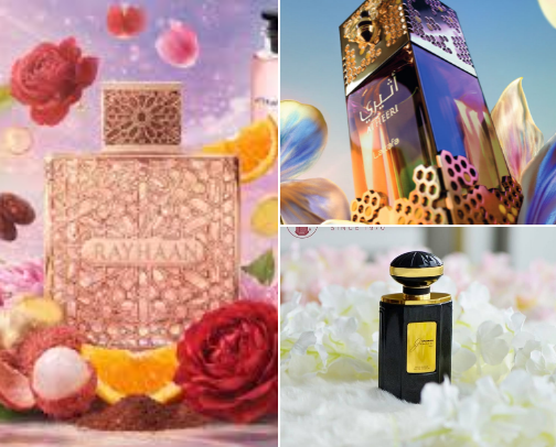 Affordable floral/sweet perfumes cover photo collage