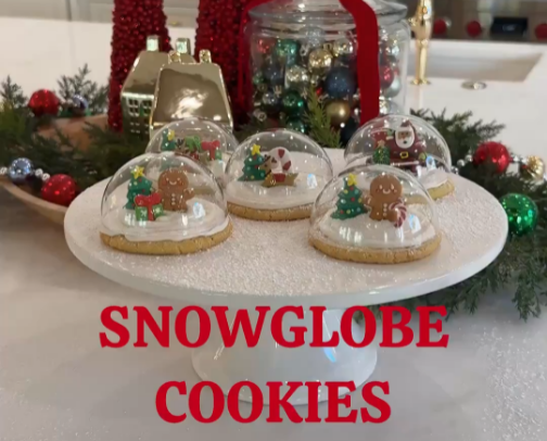 Snowglobe cookies and centerpiece idea 🎶🔔 cover photo collage