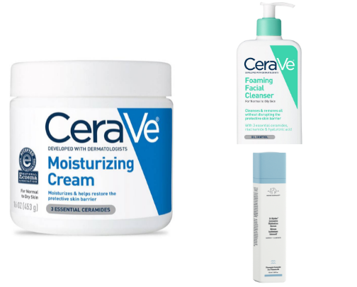 Skincare products cover photo collage