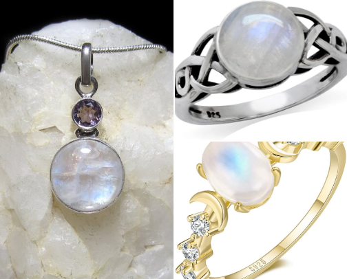 MAGICAL MOONSTONE: JEWELRY FOR SERENITY, HARMONY, AND BALANCE cover photo collage