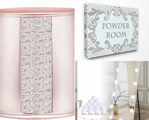 Girly Powder Room Must Haves !! cover photo collage