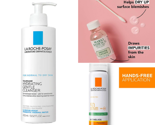 Top products for acne prone skin cover photo collage