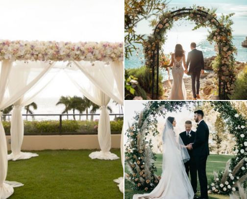 Elegant Wedding Arches, Tents & Ceremony Décor at Affordable Prices cover photo collage