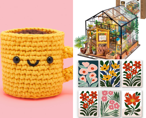 Creative hobby kits cover photo collage