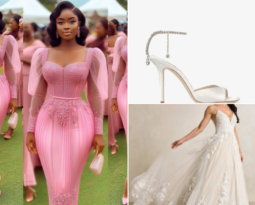 Bridal clothing cover photo collage
