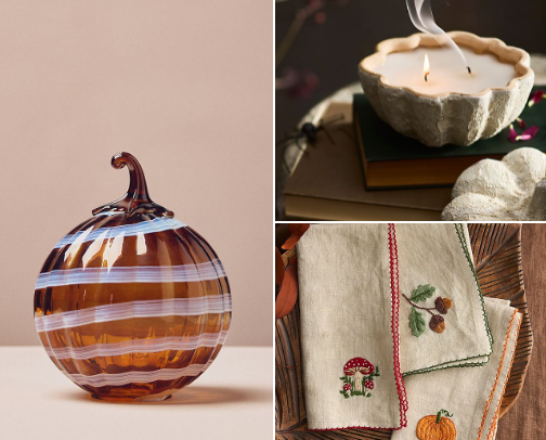 Fall decor finds in my cart from anthropology🍁 cover photo collage
