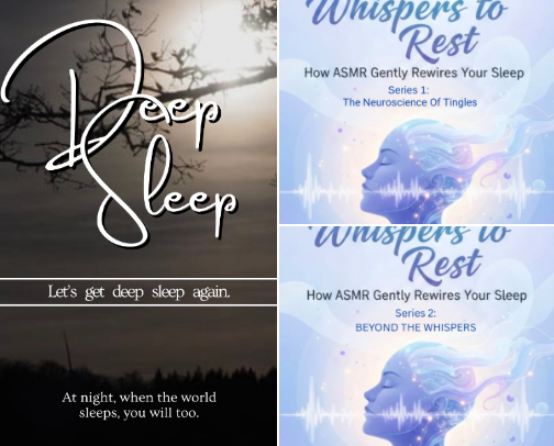 Deep Sleep, ASMR, & Self Care Books cover photo collage